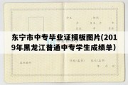 东宁市中专毕业证模板图片(2019年黑龙江普通中专学生成绩单）