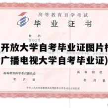 辽宁开放大学自考毕业证图片样本(辽宁广播电视大学自考毕业证)