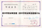 高中学历证明流程（高中学历证明流程是什么）