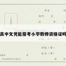 高中文凭能报考小学教师资格证吗