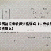 中专学历能报考教师资格证吗（中专学历能考教师资格证么）