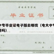 电大中专毕业证电子版去哪找（电大中专毕业证有用吗）