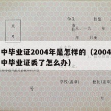 高中毕业证2004年是怎样的（2004年高中毕业证丢了怎么办）