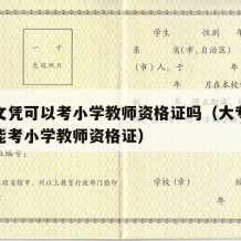 大专文凭可以考小学教师资格证吗（大专学历能不能考小学教师资格证）