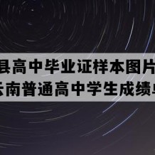 宜良县高中毕业证样本图片(2005年云南普通高中学生成绩单）