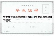 中专文凭可以学软件开发吗（中专可以学软件工程吗）