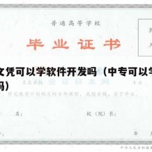 中专文凭可以学软件开发吗（中专可以学软件工程吗）