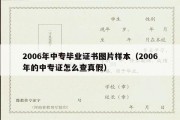 2006年中专毕业证书图片样本（2006年的中专证怎么查真假）