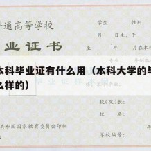 大学本科毕业证有什么用（本科大学的毕业证是什么样的）