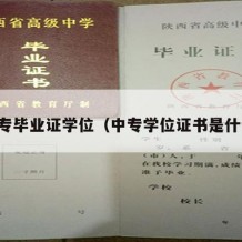 中专毕业证学位（中专学位证书是什么）