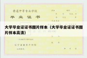 大学毕业证证书图片样本（大学毕业证证书图片样本高清）