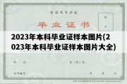 2023年本科毕业证样本图片(2023年本科毕业证样本图片大全)