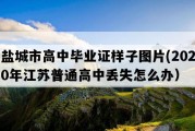 盐城市高中毕业证样子图片(2020年江苏普通高中丢失怎么办）