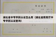 湖北省中专学历认证怎么弄（湖北省教育厅中专学历认证查询）