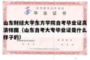 山东财经大学东方学院自考毕业证高清样图（山东自考大专毕业证是什么样子的）