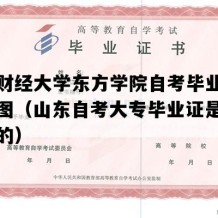 山东财经大学东方学院自考毕业证高清样图（山东自考大专毕业证是什么样子的）