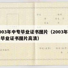 2003年中专毕业证书图片（2003年中专毕业证书图片高清）