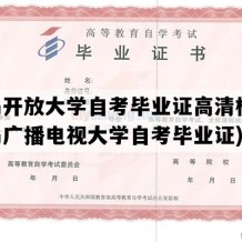 青岛开放大学自考毕业证高清样图(青岛广播电视大学自考毕业证)