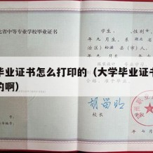 大学毕业证书怎么打印的（大学毕业证书怎么打印的啊）