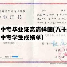 礼县中专毕业证高清样图(八十年代甘肃中专学生成绩单）