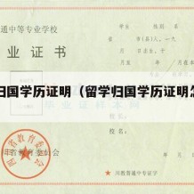 留学归国学历证明（留学归国学历证明怎么开）