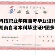 衡阳科技职业学院自考毕业证样本图片（湖南自考本科毕业证P图多少钱）