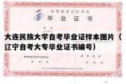 大连民族大学自考毕业证样本图片（辽宁自考大专毕业证书编号）