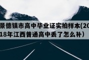 景德镇市高中毕业证实拍样本(2018年江西普通高中丢了怎么补）