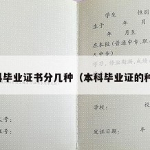 本科毕业证书分几种（本科毕业证的种类）