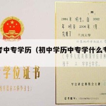 初中考中专学历（初中学历中专学什么专业好）