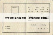 中专学历是不是没用（中专的学历有用吗）