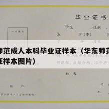 华东师范成人本科毕业证样本（华东师范大学毕业证样本图片）