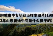 聊城市中专毕业证样本图片(1993年山东普通中专是什么样子的）