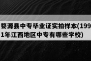 婺源县中专毕业证实拍样本(1991年江西地区中专有哪些学校)