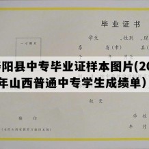 寿阳县中专毕业证样本图片(2021年山西普通中专学生成绩单）