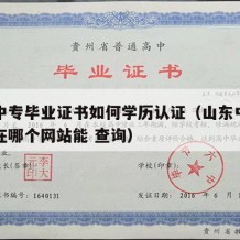 山东中专毕业证书如何学历认证（山东中专毕业证在哪个网站能 查询）