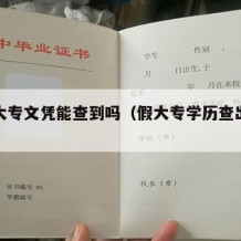 假的大专文凭能查到吗（假大专学历查出怎么解释）