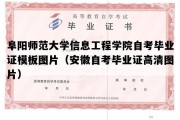 阜阳师范大学信息工程学院自考毕业证模板图片（安徽自考毕业证高清图片）