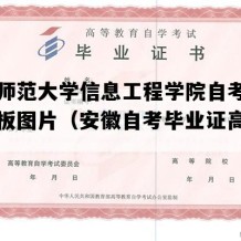 阜阳师范大学信息工程学院自考毕业证模板图片（安徽自考毕业证高清图片）