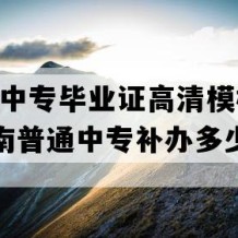 邵阳县中专毕业证高清模板(2015年湖南普通中专补办多少钱）