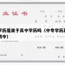 中专学历是属于高中学历吗（中专学历算高中还是初中）