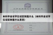 本科毕业证学位证区别是什么（本科毕业证学位证区别是什么意思）