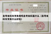 自考本科文凭有用吗自考本科是什么（自考本科文凭有什么好处）