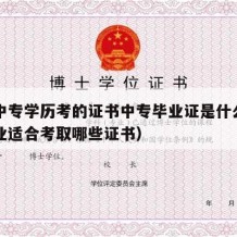 适合中专学历考的证书中专毕业证是什么（中专毕业适合考取哪些证书）