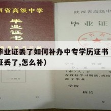 中专毕业证丢了如何补办中专学历证书（中专毕业证丢了,怎么补）