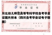 川北幼儿师范高等专科学校自考毕业证图片样本（四川自考毕业证电子版图）