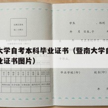 暨南大学自考本科毕业证书（暨南大学自考本科毕业证书图片）