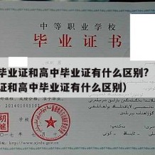 中专毕业证和高中毕业证有什么区别?（中专毕业证和高中毕业证有什么区别）