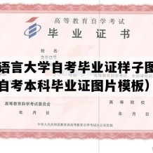 北京语言大学自考毕业证样子图片（北京自考本科毕业证图片模板）