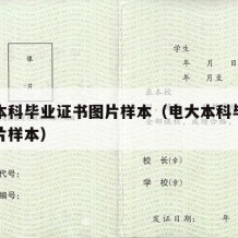 电大本科毕业证书图片样本（电大本科毕业证书图片样本）